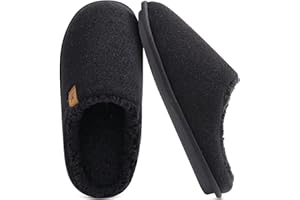 KuaiLu Pantofole da Uomo Invernali Feltro,Calde Peluche Pelose Foderata Pantofola,Comoda Memory Foam Ciabatte Indoor outdoor Antiscivolo Suola Slippers Taglia 40-49