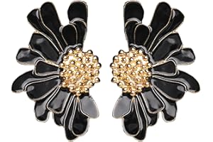 SIXDUTON SIXDUTN Orecchini Fiore per Donna, Orecchini a Perno Vintage a Forma di Margherita Esagerata, Regali di Gioielli Stile Boho e Retrò Semplice