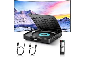 WOLFANG Odtwarzacz DVD do Telewizora z HDMI, 1080P Full HD Region Free, Pilotem i Kablem Type-C, Odtwarzaczem CD do Domowego Systemu Stereo, Portem USB (Nie Blu-ray)