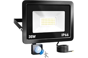 Brightown Security Lights Outdoor Motion Sensor, 35W PIR Sensor Security Light,3000 Lumen Motion Sensor Floodlight, IP66 Waterproof LED Outdoor Light Mains Powered for Backyard, Garden