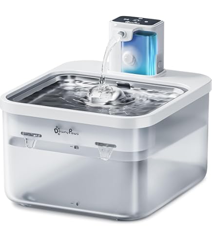 Panasonic CP-JNW01-W Drinkfontein voor Huisdieren, Waterfontein voor Katten en Kleine tot Middelgrote Honden, Capaciteit van 1,9 Liter, 4-Laags Filtratie, Superstil, Twee Fonteinmodi, Wit