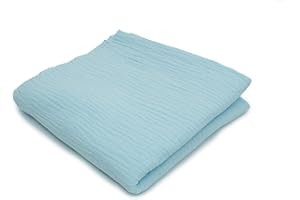 Orient Fashion Mussola Doppia garza, Tessuto di cotone, 50 x 130 cm (Azzurro)