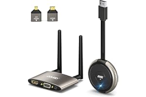DRYMOKINI Wireless HDMI Transmitter and Receiver 4K, 5G 165FT/50M HDMI Extender HDMI VGA Video/Audio Dual Screen Transmission, Live Transmission for Laptop, Tablet, Camera, Support Nefix/TikTok/YouTube