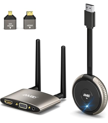 Lemorele Wireless HDMI Transmitter, 5G HDMI VGA Radio Transmission Supports 8 TXS To 1RX, 164FT/50M 1080P HDMI Wireless For Streaming Audio Video From PC, Laptop To HDTV