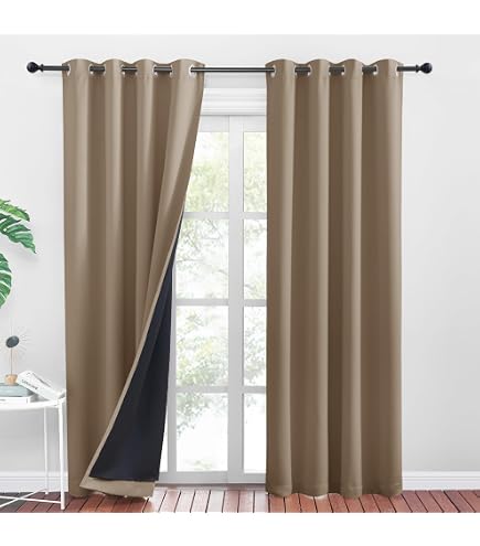 Moondream DecibelControl™ 3-in-1 Soundproof Curtain | Noise Reduction | Thermal Insulation | 100% Blackout | Patented Technology | Made in Europe | Grommet | 55 W x 95 L | Beige - Eggshell MC634