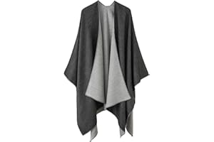 colornival Chal Elegante para Mujer Capa Frontal Abierta Poncho Suave, Adecuado para Primavera, Otoño e Invierno