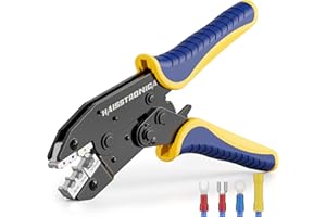 haisstronica Crimping Tool for Insulated Electrical Wire Connectors 0,5-6m㎡(AWG 22-10) Crimper Racheting Wire Crimping Tools for Insulated Connectors and Wire Terminal