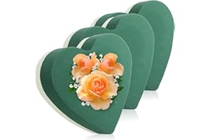 com-four® 3x Steckmasse für Blumengestecke in Herzform - Steckschaum für Frischblumen - Steckschwamm zum Basteln für Hochzeit, Ostern und Geburtstag (03 Stück - Herz)