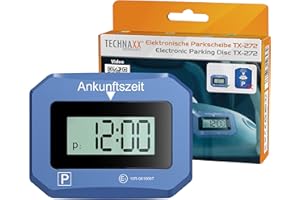 ‎TECHNAXX Technaxx elektronische Parkscheibe TX-272, automatische Digitale Parkuhr für das Auto mit Bewegungssensor, automatischer Zeiteinstellung, doppelt beleuchteten Displays, SOS-Licht, ECE-Lizenz