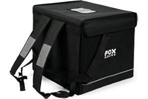Foxhound Food Delivery Bagpack - 45L Cooler Backpack, 40x35x35cm Insulated Bagpack for Restaurants, Takeaway, Uber Eats Delivery Bag, Deliveroo Bags, Thermal Backpack for Food Delivery - Black