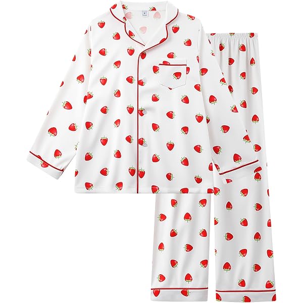 Pigiama In Raso A Righe Per Bambini - Set 2 Pezzi A Maniche Lunghe - Camicia Con Risvolto E Pantaloni - Quattro Stagioni - 3