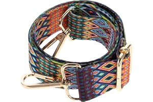 ABOOFAN Correa de Bolso Ancha Estilo Guitarra de Reemplazo Correa de Bandolera Ajustable Boho Floral Bolso de Hombro Correa con Ganchos para Bolsos