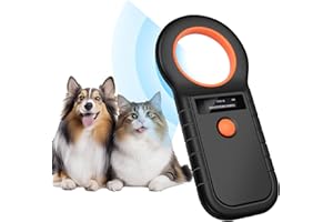 Quevati Pet Microchip Scanner, OLED Display Pet Chip Reader, Rechargeable USB Pet ID Microchip Scanner Pet ID Microchip Scanner with High Brightness OLED Display for Animal/Pet/Dog/Cat/Pig