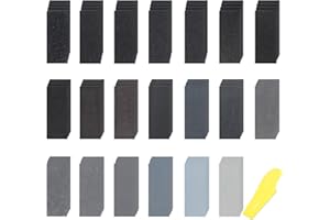 FUNNYTEK Set di fogli abrasivi per carta vetrata con blocco abrasivo, 100 pezzi, grana da 60 a 5000, per mobili in legno, auto, pietra, vernice, metallo, vetro