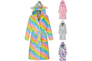 DiaryLook Bademantel Kinder für Mädchen, Flauschiger Fleece Morgenmantel Kuscheliger Kinderbademantel, Bathrobe, Robe, 8 9 10 11 12 13 14 Jahre