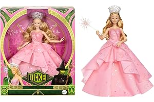 Mattel Universal Wicked Elfaba Lalka modowa deluxe z filmową stylizacją, włosami splecionym w warkoczyki i możliwością ustawiania w różnych pozach + akcesoria, HXY37