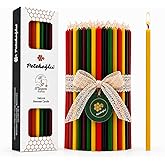 Petekoğlu 5 Renk Balmumu Mum (Beeswax Candle) 40 Adet 20 cm İnce Uzun Dilek ve Doğum G&uuml;n&uuml; Mumu Doğal El Yapımı Parti Rit&uuml;el