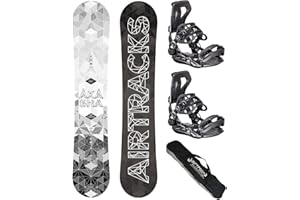 Airtracks Snowboard Set TAVOLA Akasha Wide Rocker Uomo+ATTACCHI Master FASTEC+Sacca/Nuovi