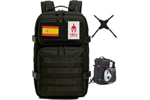 TROY HELMET BAGS Mochila Táctica Militar con Porta Casco para Moto, Patinete Eléctrico, Seguridad, Patines, Boxeo, Escalada, Bicicleta, Esquí, Snowboard, Equitación. Bolsa CrossFit Gimnasio