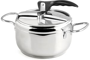 INOXPRAN - Pentola a Pressione, Acciaio Inox, Capienza 3,5 L, Triplo Fonto Adatto a Tutti i Piani di Cottura compreso l'Induzione, Cucina Rapida e Risparmio d'Energia, Lavabile in Lavastoviglie