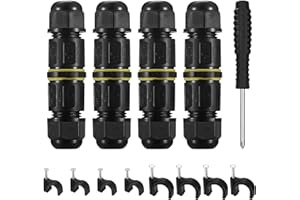 NEWOUTSET Caja de Conexiones Impermeable IP68, Empalmes Cables Electricos Estancos, Acoplador de Manguito Externo para Conector de Cable para Diámetro Cable de 4 mm a 8 mm (4 Piezas-3 pines)