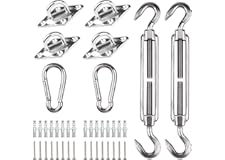 AMINAC M6 Heavy Duty Sun Shade Sail Fixing Kit for Garden Rectangle, Triangle and Square-304 Stainless Steel Sun Shade Sail F