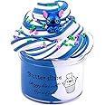 Newest Blue Butter Slime, Super Soft and Non-Sticky Fluffy Butter Slime Kit for Girls Boys, Kids Party Favors Putty Toys Gift (200ML)