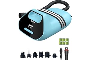 TOPUMP TPS300 Pompe à Air Sup Rechargeable 7800mAh, 20PSI Arrêt Auto, Inflation/Déflation Double Étape, Connecteur Voiture 12V DC. pour Sup, Tente Gonflable, Bateaux.