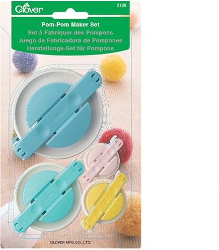 8 pom pom maker, 4 taglie,,Pom Pom Maker Plastica, per Fluff Ball Weaver Needle Craft Fai da Te Lana Knitting Craft Tool Set Decorazione