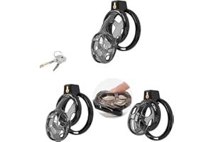 MKGMYGZ Male Chastity Cage Silicone Cock Cage Pink Penis Cage Sex Toy Chastity Devices Lock Design Bdsm Toys for Couples Sex (Black,B12)