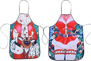 maxToonrain Funny Aprons for Women,Womens Christmas Gift BBQ Kitchen Cooking Party Apron for Men and Women