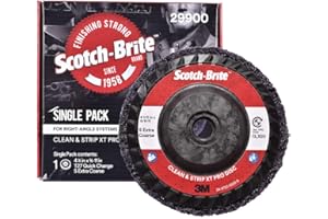 CUBITRON Scotch-Brite Clean and Strip XT Pro Disc - Disco per spelare ruggine e vernice, diametro 11,4 cm x filettatura a cambio rapido 5/8-11, in carburo di silicio extra grezzo, confezione da 1
