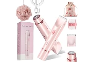 NNBWLMAEE Elunara Shaver, Elunara Intimate Glide Pro, 2 in 1 Dual Head Razor Women, Ipx7 Waterproof, Wet and Dry Use, Electric Bikini Trimmer for Bikini Legs Face Underarm Arm (Pink)