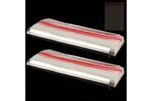 PUCSIQ 100 sztuk płaskich torebek opp (30 x 42 cm + 4 cm pokrywy), A3, przezroczyste tworzywo sztuczne, torebki celofanowe na ubrania, słodycze, wesela i prezenty