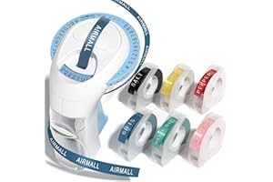 Airmall Label Maker Machine with Tape, Omega S Embossing Label Maker Handheld, 3D Vintage Label Printer Wireless label Maker Portable, Inkless Omega Home Embossed Labeller for Home Office and DIY Blue