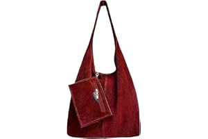 Modarno Borsa a tracolla da donna in pelle scamosciata pochette, borsa a tracolla, shopper, da donna, in vera pelle
