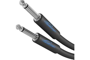 KabelDirekt 6.3mm Jack Cable, Instrument Cable, Guitar Cable - 5m (Mono Audio Cable with Jack Plugs for Electric Guitar, Bass Guitar, Keyboard/Synthesizer, Connect to Amp, Black)
