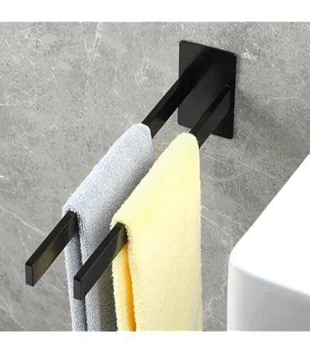 Rtmr Handtuchhalter Schwenkbar 42cm - Schwarz Matt Aluminium Für Wand & Schrankmontage