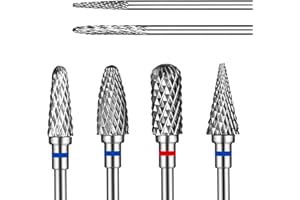 Qianyu 6 sztuk wierteł do paznokci akrylowych, profesjonalne głowice do obcinania paznokci 3/32 cala, z węglika diamentowego, do usuwania akrylu lub twardego, do techniki żelowej, manicure, pedicure