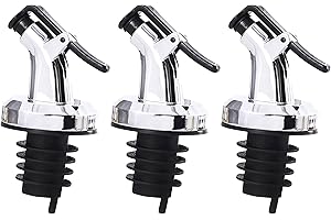 Layba Lot de 3 becs verseurs pour un dosage précis - Bec verseur avec capuchon de protection - Pour vin, eau-de-vie, huile d'olive, café, sirop, vinaigre, huile