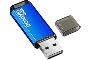 DONWEI Cle USB 64 Go, Mini Clé USB avec Lumière led Rapide Grande Capacité, Métal Clef USB Mémoire Externe, Portable Flash Drive Originale Stockage des Données pour Ordinateurs, Cadeaux aux Étudiants-Bleu