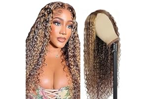 AIPLIANTFIS Parrucca Donna Brown P427 Lace Front Wig Curly Wig Parrucche Biondo with Baby Hair Pre Plucked Free Part Glueless Wig Brazilian Remy Hair Unprocessed Virgin Hair Blonde for Women 24 Inch