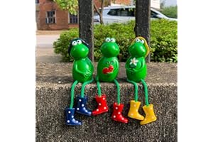 CEWROM Deko Garten Frosch Figuren, 3Stück Frosch Gartendeko, Harz Frosch Statue mit Lange Beine Stiefel, Tiere Ornament Gartenfigur für Garten Balkon Terrasse Deko