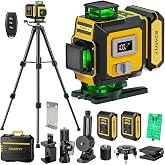 SOARFLY 4D Laser Level with Tripod, Cross Self-Leveling Green Laser Level 4&times;360&deg;, 2 x 4000mAh Batteries, Remote Control, Magn