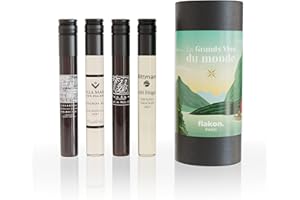 FLAKON. FLAKON – Coffret Les Grands Vins Du Monde – Sélection Par Un Meilleur Sommelier De France – Dégustation Guidée En Vidéo – Coffret Vin International Rouge Et Blanc – Idée Cadeau Homme Premium