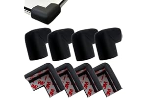 Roellgs Set of 8 safety corner protectors, child and baby table edge protector corner protectors, edge safety bumpers (Black)