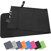 Pameil Microfibre Towel | 120 x 50 cm Sports Towel, Lightweight, Absorbent and Quick Drying | Gym Towel with Zip Pocket for B