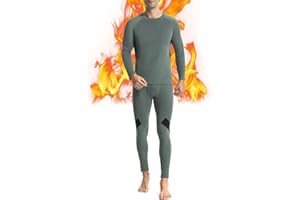 Runhit Thermounterwäsche Herren Winter Funktionsunterwäsche Thermounterhose Herren Unterhosen Lang Funktionswäsche Skiunterwäsche Thermo Unterwäsche Männer Extra Warm