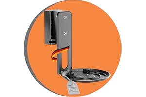 PureMounts supporto per diffusori per Sonos Era 100, supporto a parete per diffusori con gestione dei cavi, orientabile +/-45°, inclinabile 0/-18°, capacità di carico 3 kg, nero
