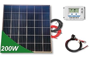 VIASOLAR Kit 200W PRO 12V panel solar placa cuadrada monocristalina células PERC de alta eficiencia para caravanas autocaravanas